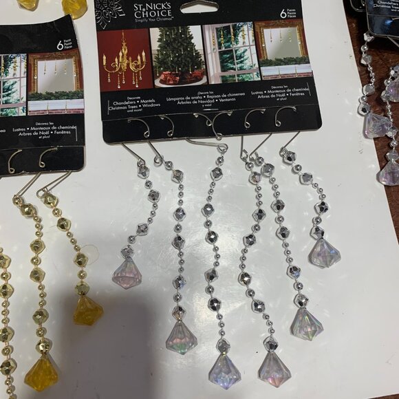 Beaded Ornament Dangling Decorations One box of 12 sets of 6 dangles - Picture 5 of 11